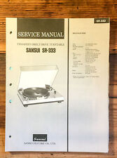 Sansui SR-333 Giradischi/Giradischi Manuale di servizio *Originale*