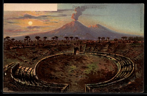 Pompei anfiteatro cartolina - pompei,, anfiteatro,