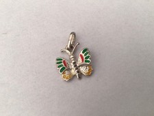 Ciondolo Farfalla Argento 925 e Smalto Vintage
