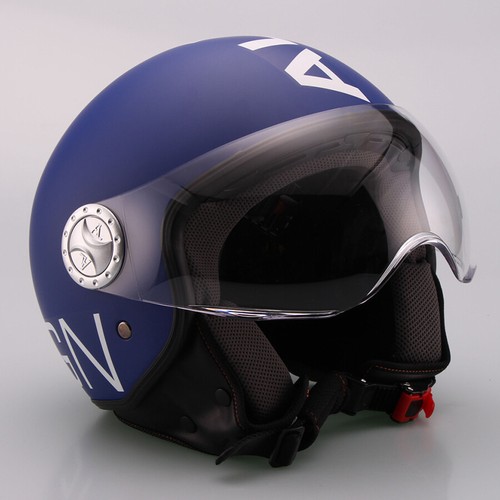Casco demi jet - casco, blu/bianco
