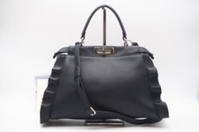 BORSA FENDI 2WAY Peekaboo Regular Navy Viola Beige 13,3*9,8*5,1 pollici