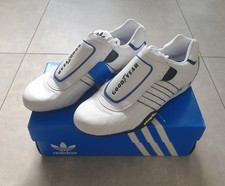Adidas Goodyear nuove taglia 442/3 10 Adi Racer sneaker basse bianche blu pelle imballo originale