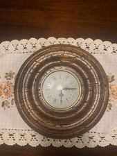 orologio rotondo da parete di legno vintage antiquariato