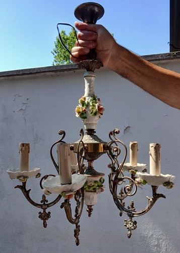 Lampadario ceramica antico - lampadario,