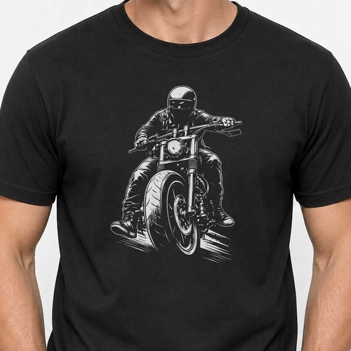Shirt biker uomo nera - t-shirt,
