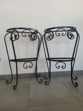 Coppia Di Basi Per Console / Tavolini In Ferro Battuto - XX Secolo