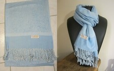 Sciarpa Pashmina Lana & Seta Frangia Stola Scialle Sciarpa Uomo/Donna Nuova