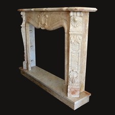 Camino Travertino Cornice Stile Barocco Classico Travertine Frame for Fireplace