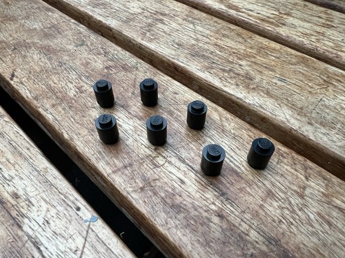 Lego vintage black cylinder - 8x,