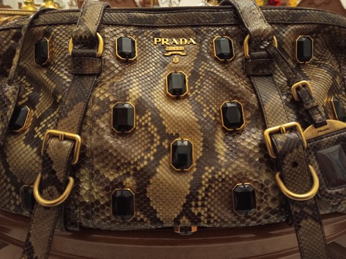 Borsa bauletto pitone prada - pitone,