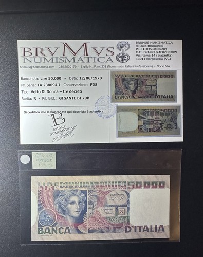 50000 lire volto donna tre - lire,