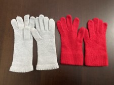 COPPIA GUANTI BAMBINA IN MAGLIA GRIGI E ROSSI