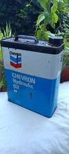 Chevron Vintage  Hydraulic Oil  Scatola Latta  Olio Macchina Pubblicità 