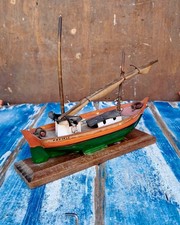 Peschereccio A 2 Alberi A Vela In Legno Vintage 