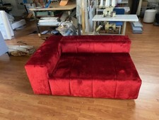 DIVANO DORMEUSE IN VELLUTO ROSSO