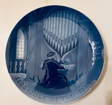 Piatto Bing & Grondahl Giubileo di Natale 9" 1895 1930 organo da chiesa COSÌ COM'È