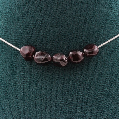 Collana perle granato - 5,