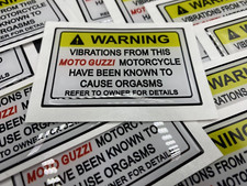 Adesivo resinato Warning Moto Guzzi