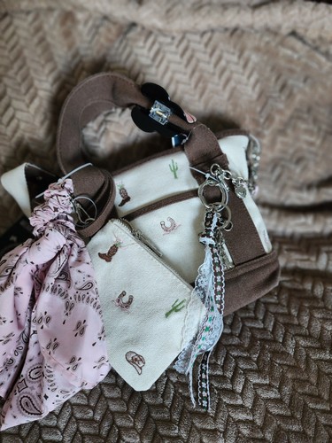 Borsa mano tela con - tela,