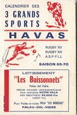 VIEUX PAPIER CALENDRIER HAVAS