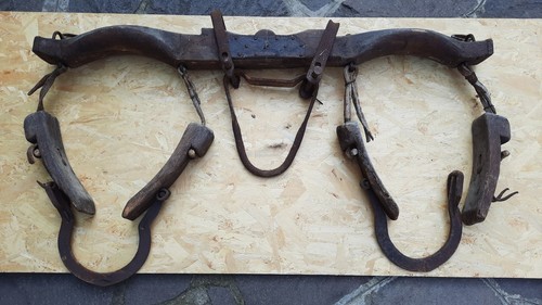 Antico giogo per buoi legno - per,