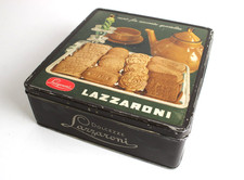 Scatola in Latta VINTAGE Lazzaroni Biscotti Assortiti Dolcezze PUBBLICITARIA di
