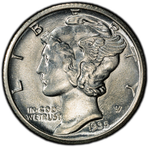 1935 pcgs fb mercury - 1935-d,