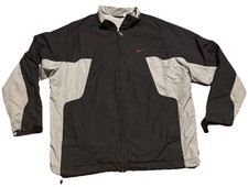 Giacca a vento Nike vintage nera e grigia con zip uomo XL H5WWW