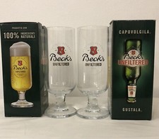 BECK'S UNFILTERED BIRRA LOTTO 2 BICCHIERI GADGET PUBBLICITARIO