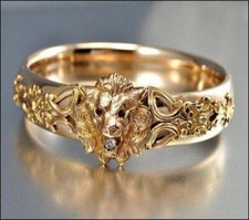 Anelli leone naturale oro puro 24k per uomo moda abito da sposa bigiotteria