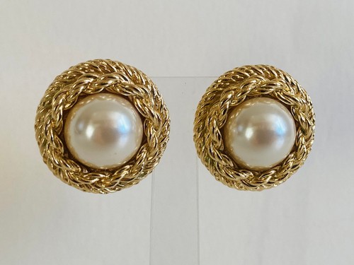 Vintage boucles oreilles dore - vintage,