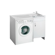 Mobile in legno con lavatoio + coprilavatrice mod. Idex - Versione DX