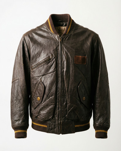 Giubbotto bomber pelle marrone - pelle,