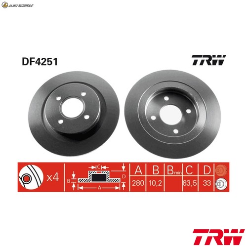Dischi freno df4251 per ford - 2,