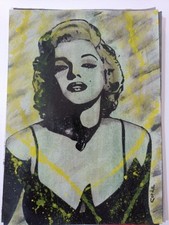 Corde Marilyn Monroe Pop Art Quadro 21,5 X 19Cm Acrilico Carta Opera Unica Firma