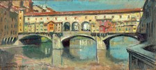 Dipinto Olio Ponte Ponte