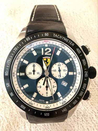 Ferrari watch leather black - ferrari,