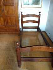 Letto singolo in legno massello rovere falegnameria Salandini anni '70/'80