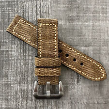 Cinturino orologio tela marrone 26 mm per orologi OFFICINE PANERAI Marina Luminor PAM