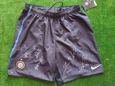 PANTALONCINO INTER UFFICIALE AUTOGRAFATA DALLA SQUADRA CALCIO SIGNED AUTOGRAPH 