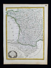 1810 LAPIE rara mappa del sud della Francia, Marsiglia, Leone, Nantes, Costa Azzurra