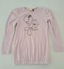 ORIGINAL MARINES TWEETY Vestito abito maxi maglia rosa bimba bambina 8 anni