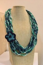 Collana, collana uncinetto, collana sciarpa, collana cotone, fatto a mano