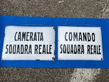 Coppia Insegne Tabelle Smaltate Comando / Camerata Squadra Reale Epoca Regno