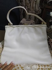 ABBIGLIAMENTO ACCESSORI DONNA BORSA BORSETTA  ANTICA PELLE  BIANCA VINTAGE