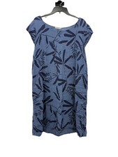 Abito donna Lagenlook Made in Italy taglia 1X lino blu ardesia Lungo L’Arno