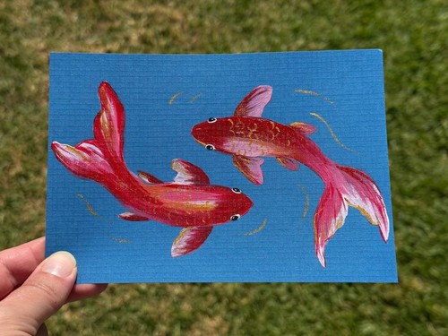 Quadro acrilico originale koi - quadro,