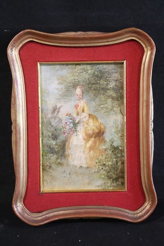 Dama giardini quadro antico - dama,