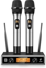 2 Microfoni TONOR Radio Wireless UHF Professionale Dinamico Senza Fili