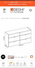 Cassettiera 120x62h cm in legno bianco con sei cassetti - Axel
